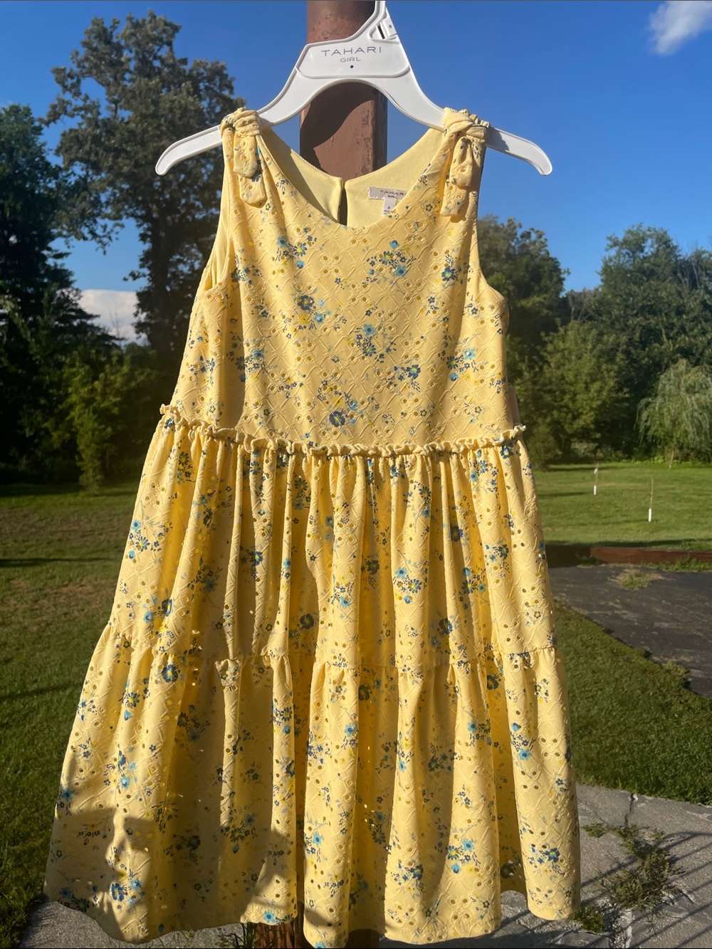Tahari Yellow Floral Tiered Sundress for Girls